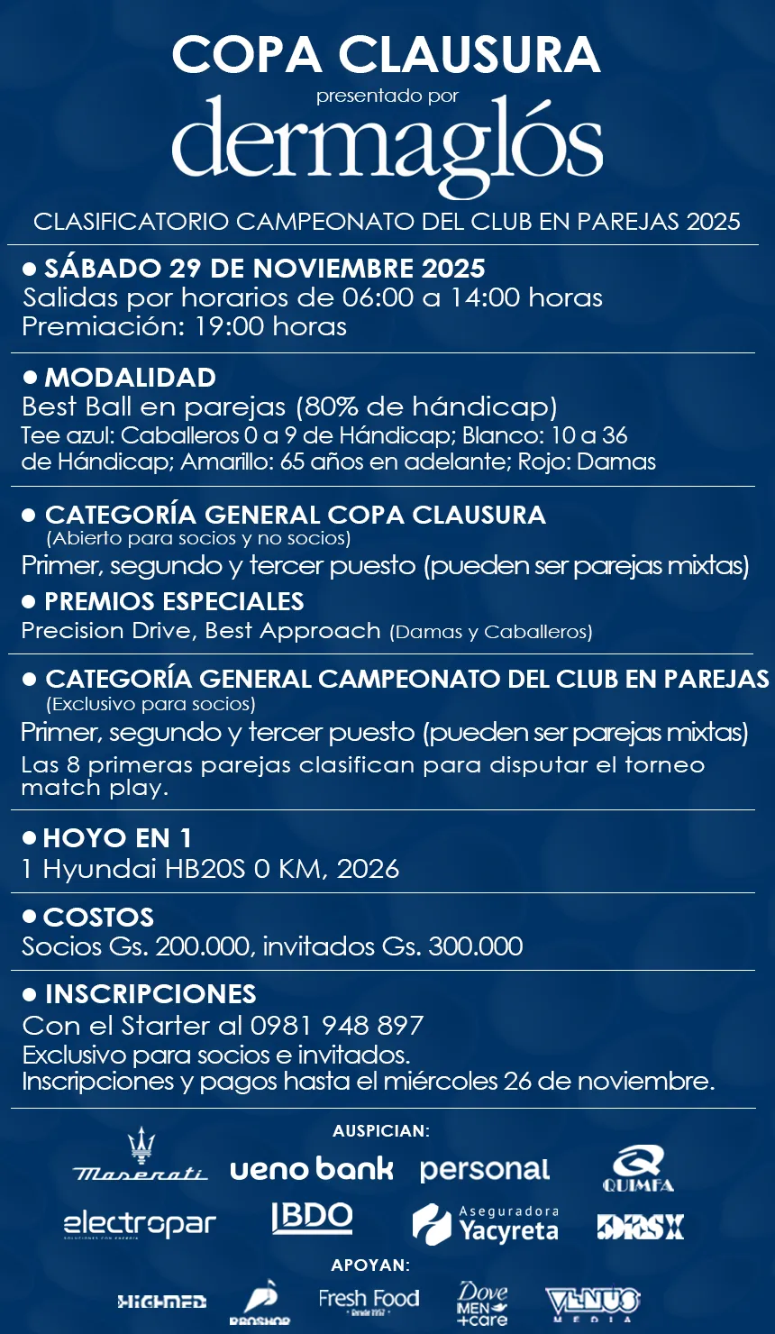 COPA CLAUSURA CLUB EN PAREJAS 2025 | Presentado por DERMAGLÓS